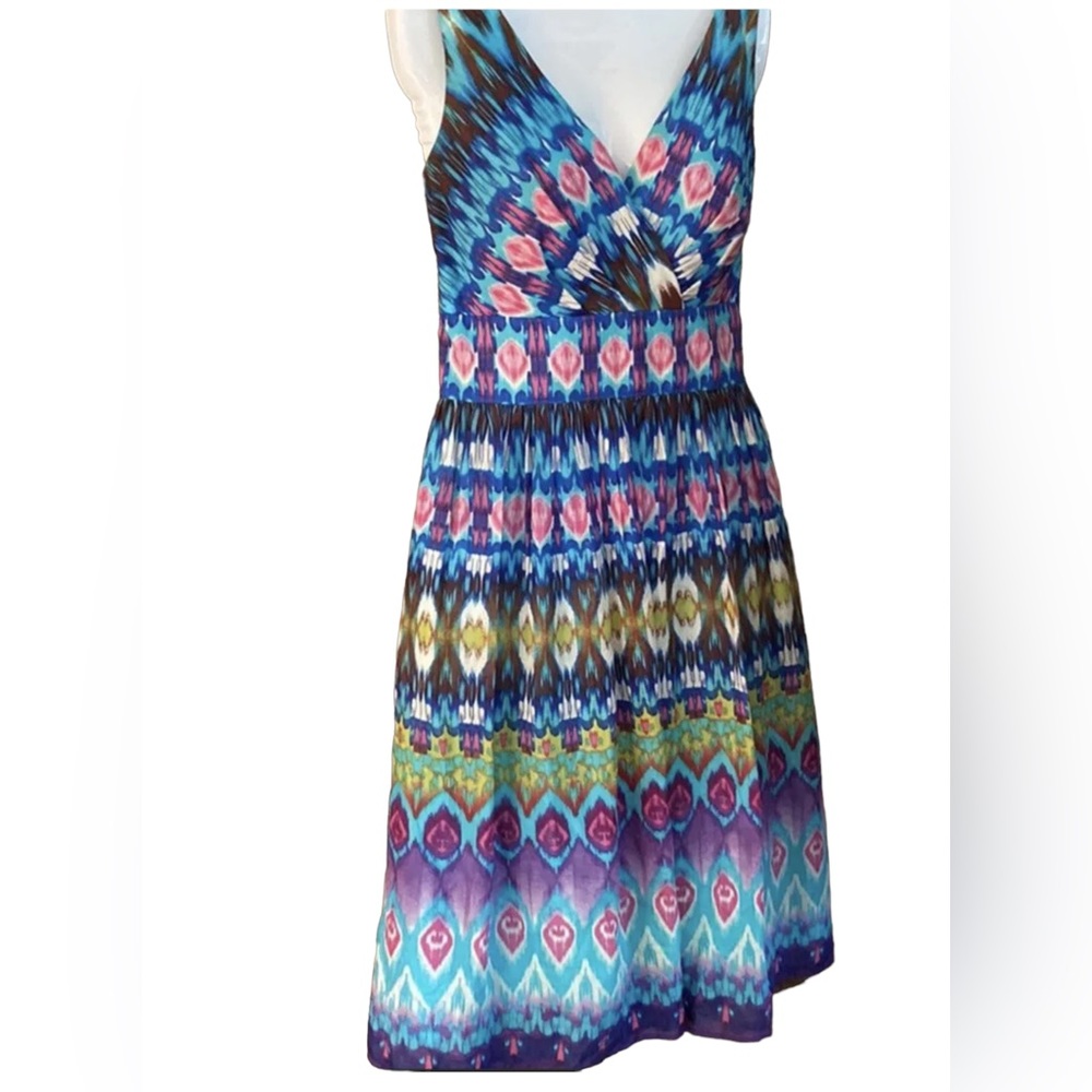 Eliza J sleeveless dress, boho chic size 8 cotton and silk
